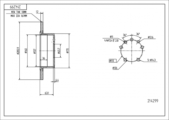 Brake Disc - 214 299 HART
