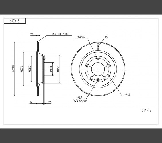 Brake Disc - 214 319 HART
