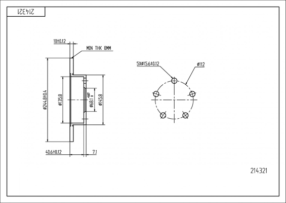 Bremsscheibe - 214 321 HART