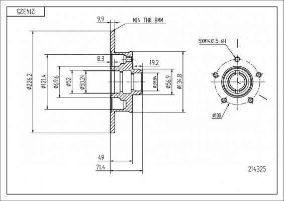 Brake Disc - 214 325 HART