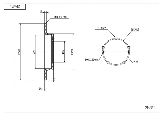 Brake Disc - 214 345 HART