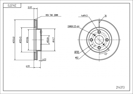Brake Disc - 214 373 HART