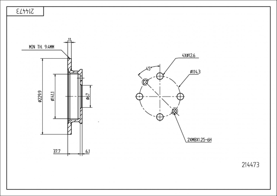 Brake Disc - 214 473 HART