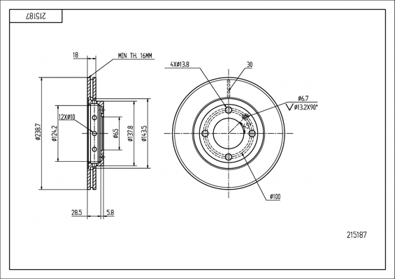 Brake Disc - 215 187 HART
