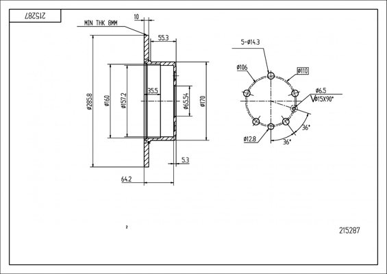 Brake Disc - 215 287 HART