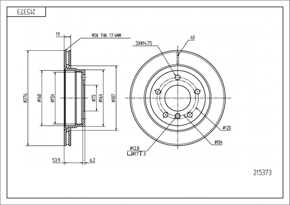 Brake Disc - 215 373 HART