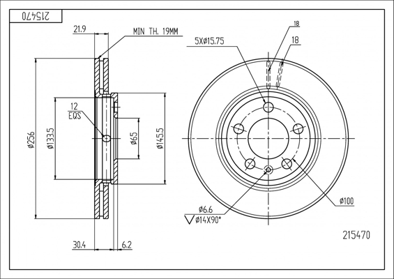 Brake Disc - 215 470 HART