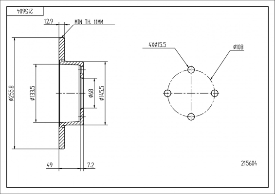 Brake Disc - 215 604 HART