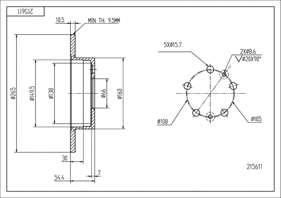 Brake Disc - 215 611 HART
