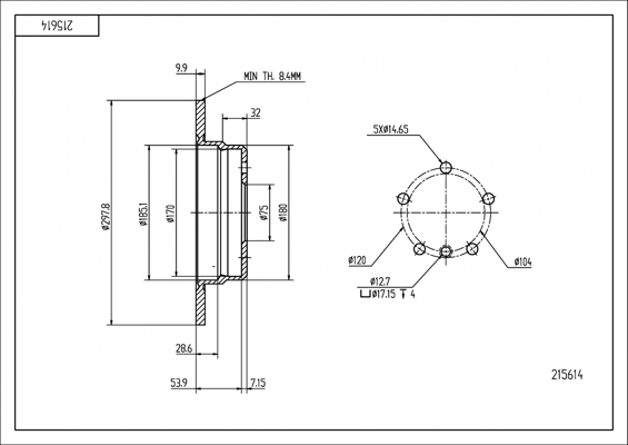 Brake Disc - 215 614 HART