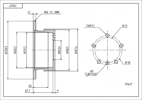 Brake Disc - 215 627 HART