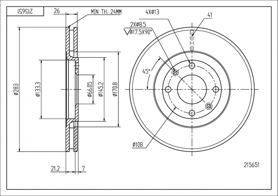 Brake Disc - 215 651 HART