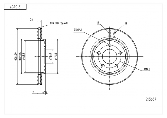Brake Disc - 215 657 HART