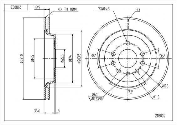 Brake Disc - 218 002 HART