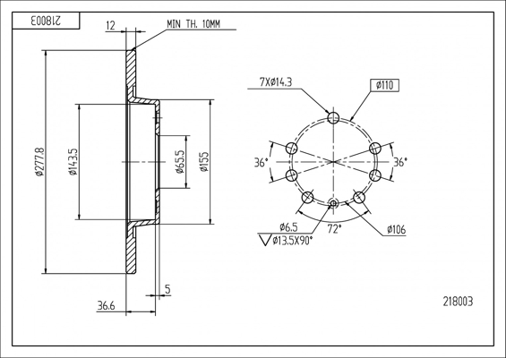 Brake Disc - 218 003 HART