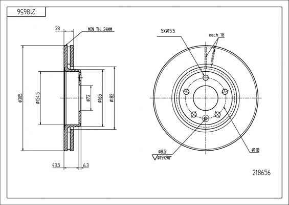 Brake Disc - 218 656 HART