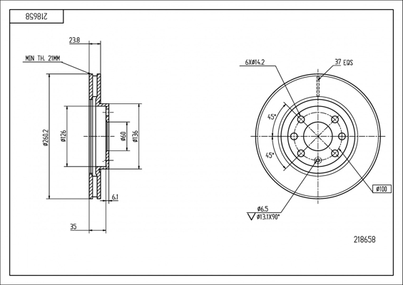 Brake Disc - 218 658 HART