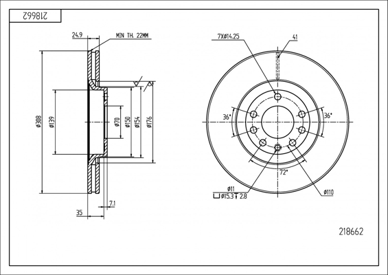 Brake Disc - 218 662 HART