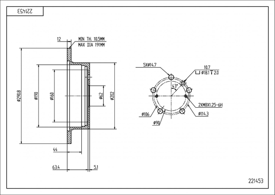 Brake Disc - 221 453 HART