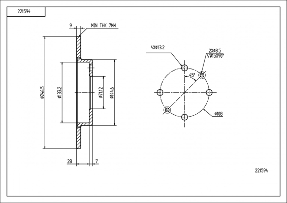 Brake Disc - 221 594 HART