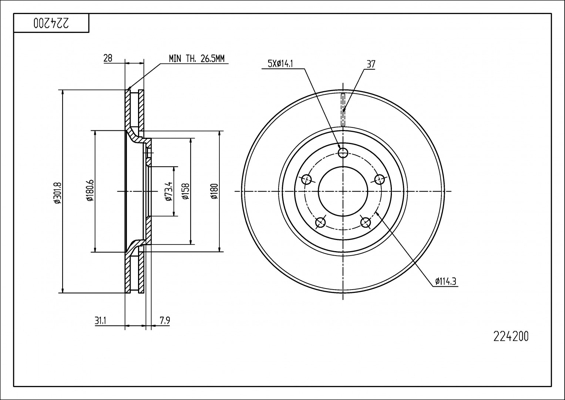 Brake Disc - 224 200 HART