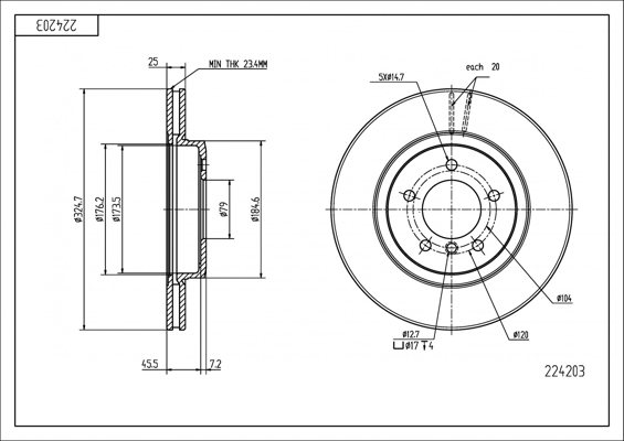Brake Disc - 224 203 HART