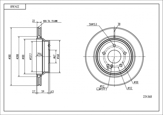 Brake Disc - 224 368 HART