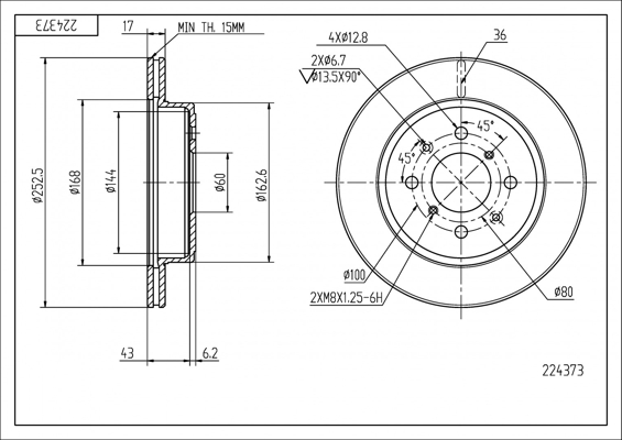 Brake Disc - 224 373 HART