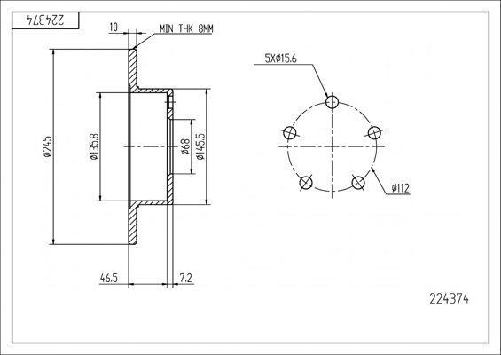 Brake Disc - 224 374 HART