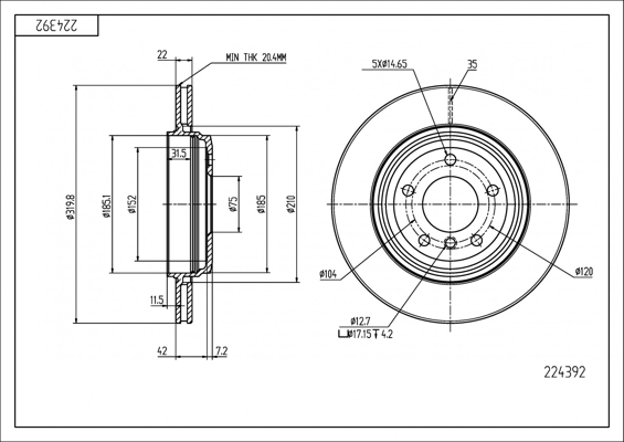Brake Disc - 224 392 HART