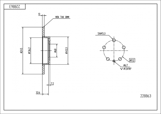 Brake Disc - 228 863 HART