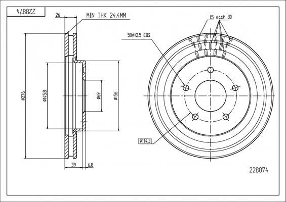 Brake Disc - 228 874 HART