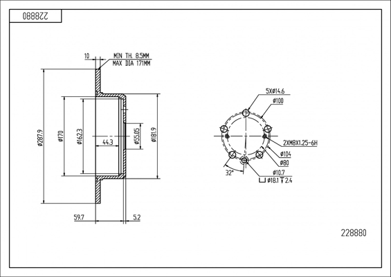 Brake Disc - 228 880 HART
