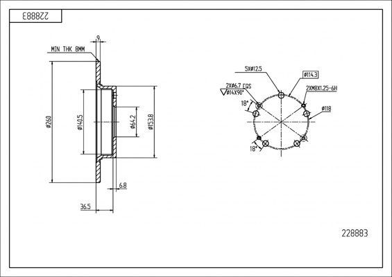 Brake Disc - 228 883 HART