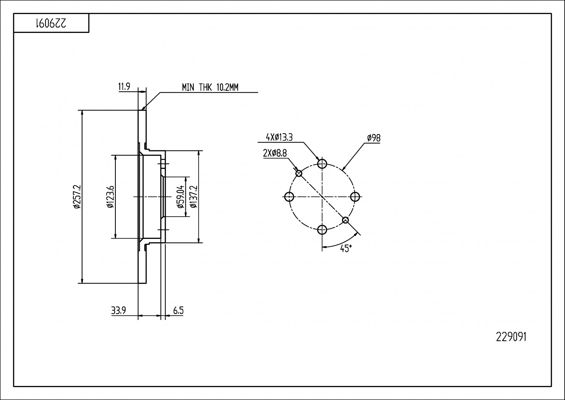 Brake Disc - 229 091 HART