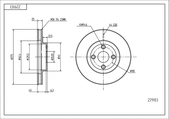 Brake Disc - 229 103 HART