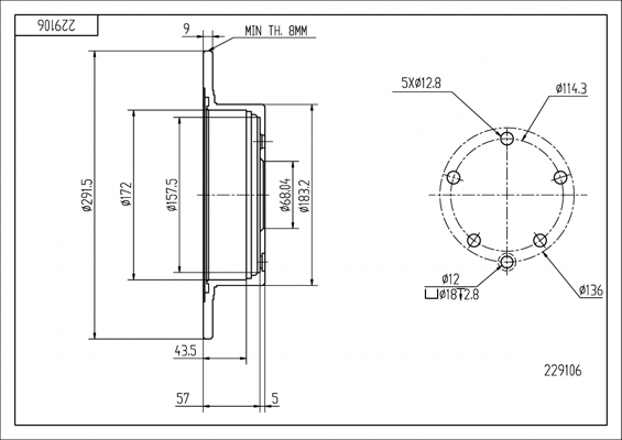 Brake Disc - 229 106 HART