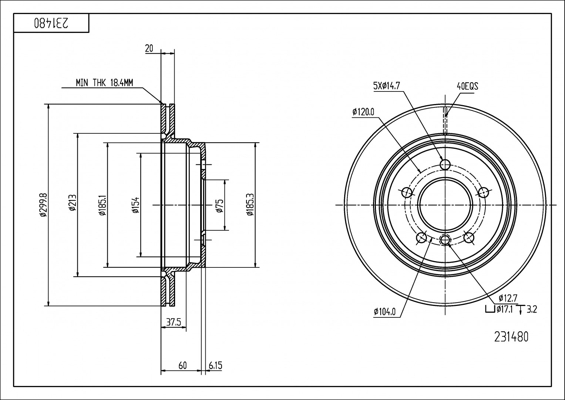 Brake Disc - 231 480 HART
