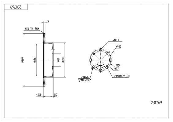 Brake Disc - 231 769 HART