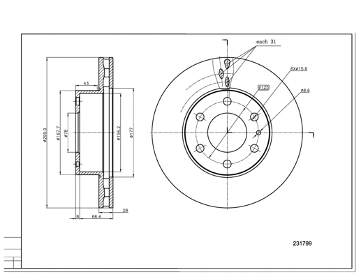 Brake Disc - 231 799 HART