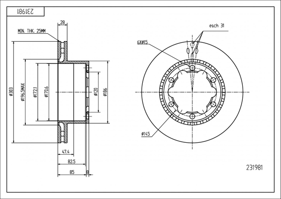 Brake Disc - 231 981 HART