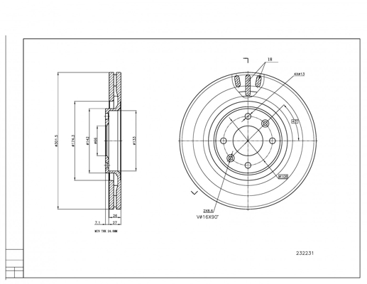 Brake Disc - 232 231 HART