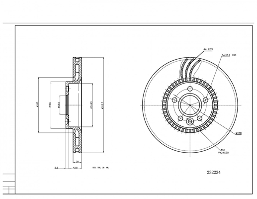 Brake Disc - 232 234 HART