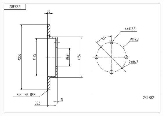 Brake Disc - 232 382 HART