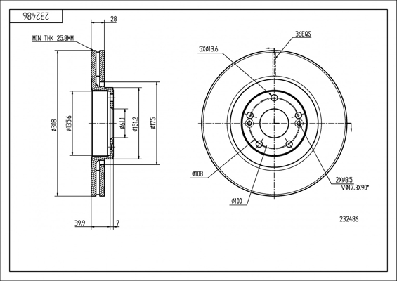 Brake Disc - 232 486 HART