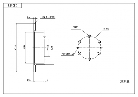 Brake Disc - 232 488 HART