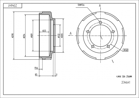 Brake Drum - 234 641 HART