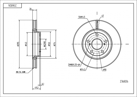 Brake Disc - 236 826 HART