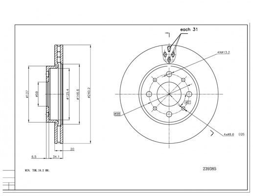 Brake Disc - 239 385 HART