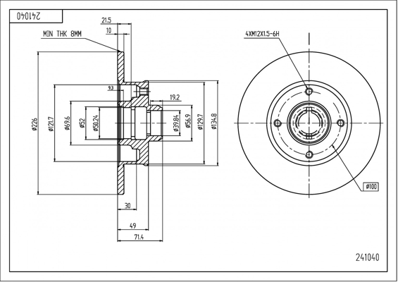 Brake Disc - 241 040 HART